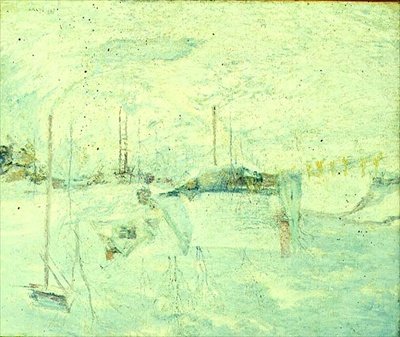 Last Touch of Sun (olja på duk) av John Henry Twachtman
