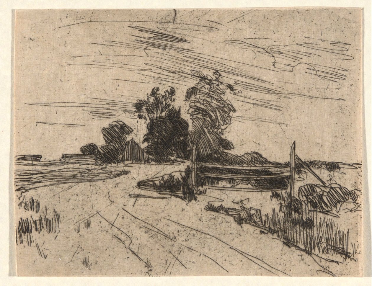 Väg med staket av John Henry Twachtman
