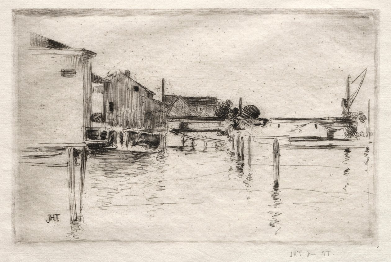 The Dock, Bridgeport, Connecticut av John Henry Twachtman
