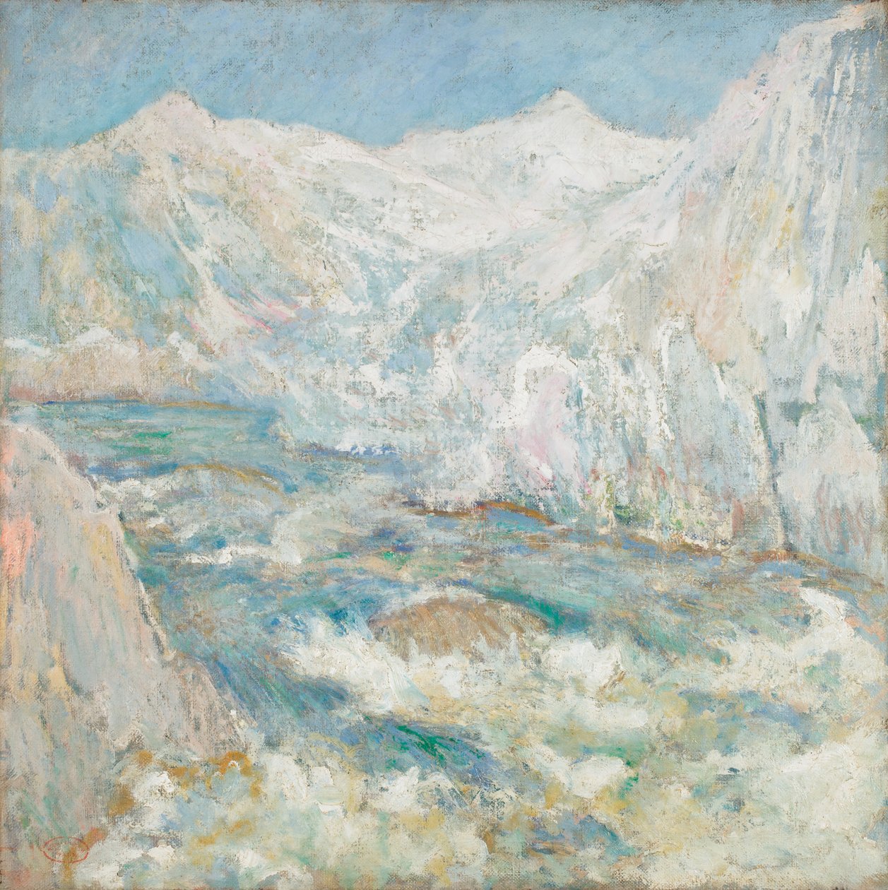 Forsen, Yellowstone, ca 1890-1899 (olja på duk) av John Henry Twachtman