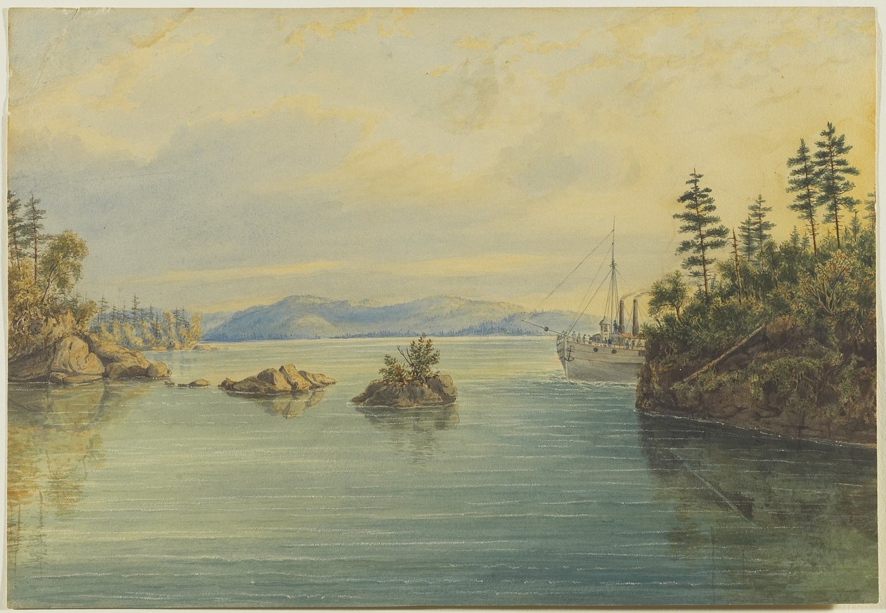Katika Visiwa Elfu, c.1865 (wc kwenye karatasi)swed av John Herbert Caddy