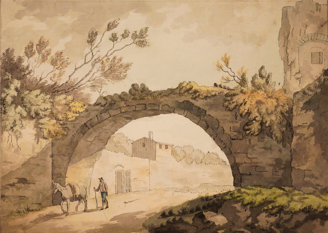 An Archway in Italy, c.1798 (akvarell med penna och bläck på papper) av John Herman Merivale