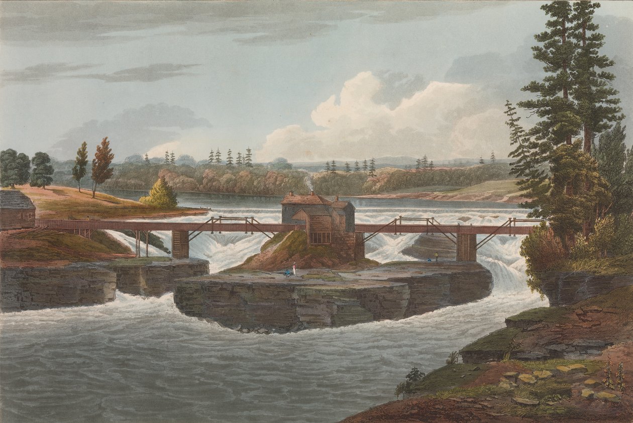 Glens Falls nr 6 i Hudson River Portfolio, 1822. av John Hill