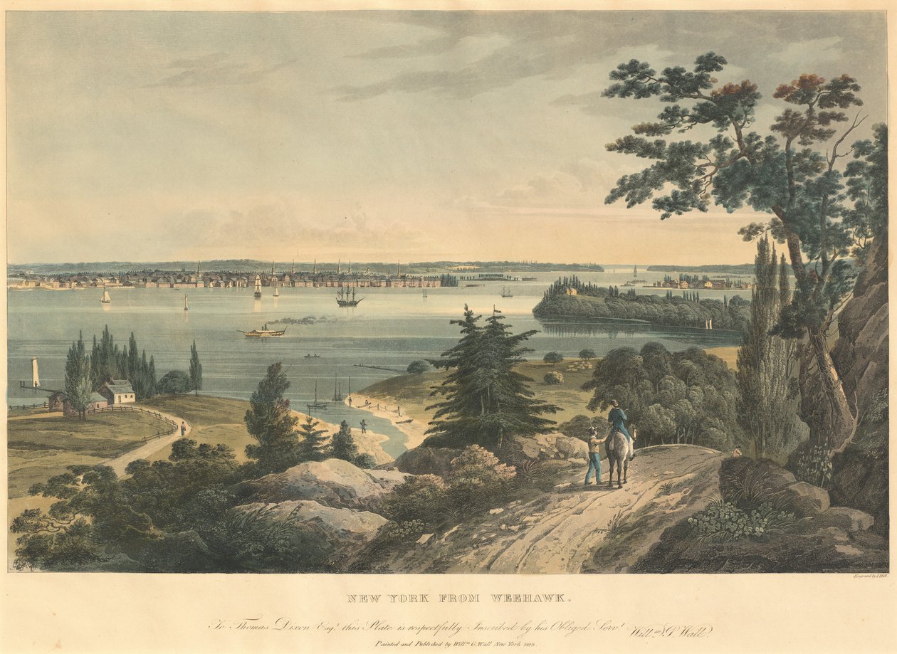 New York från Weehawk av John Hill. after William Guy Wall