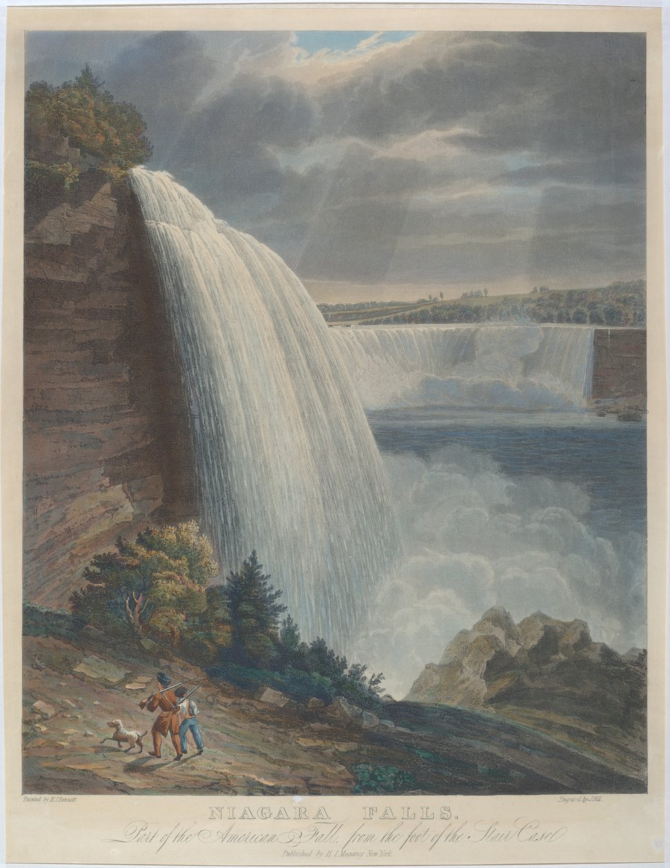 Niagarafallen från Foot of Staircase av John Hill, after William James Bennett