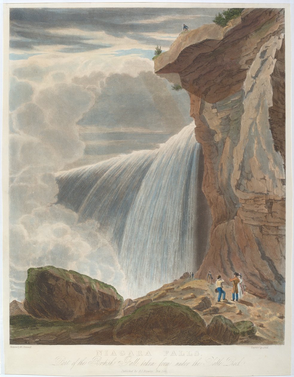 Niagarafallen från Under Table Rock av John Hill, after William James Bennett