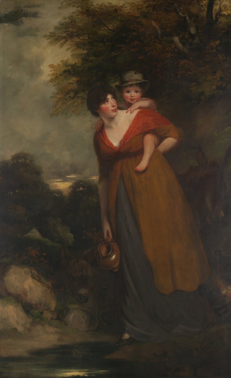 Mrs Richard Brinsley Sheridan Hester Jane Ogle, 177576-1817 och hennes son.... av John Hoppner