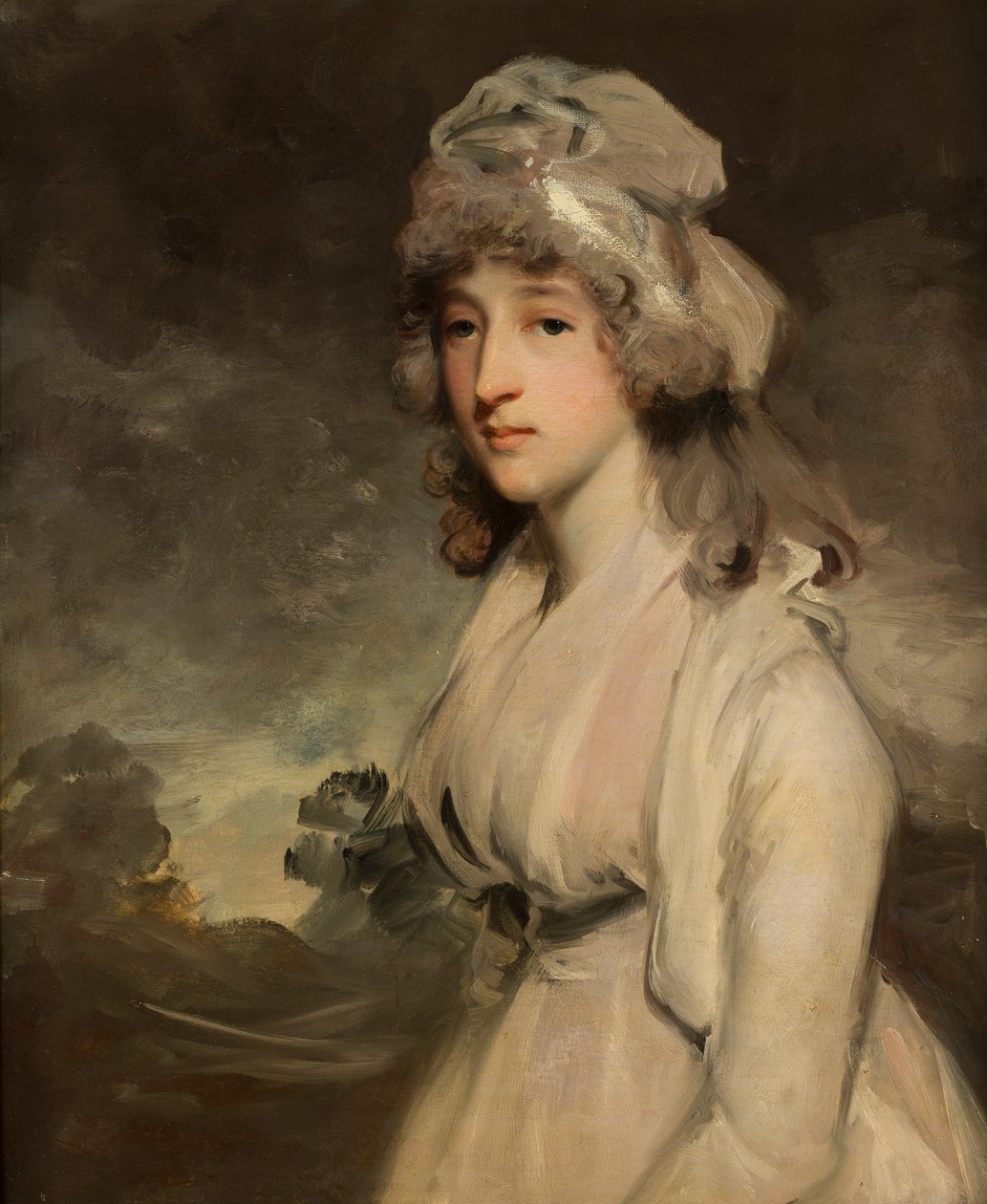 Porträtt av Hon. lizabeth Diana Bridgeman, Mrs Gunning (1764-1810), ca 1784-1810 (olja på duk) av John Hoppner