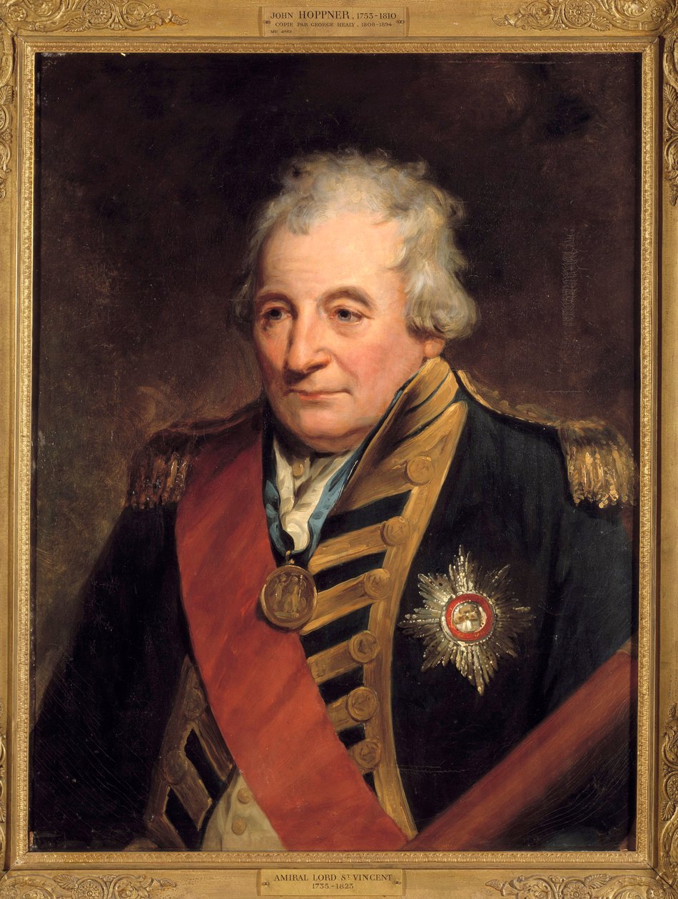 Porträtt av John Jervis, Earl of Saint Vincent (1735-1823) Amiral First Lord of the Admiraut Målning av John Hoppner (1758-1810) av John Hoppner