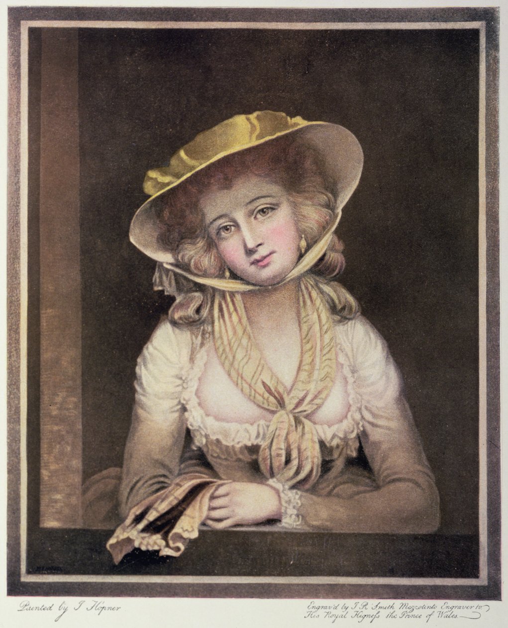 Porträtt av Sophia Western, graverad av J.R. Smith, 18:e av John Hoppner