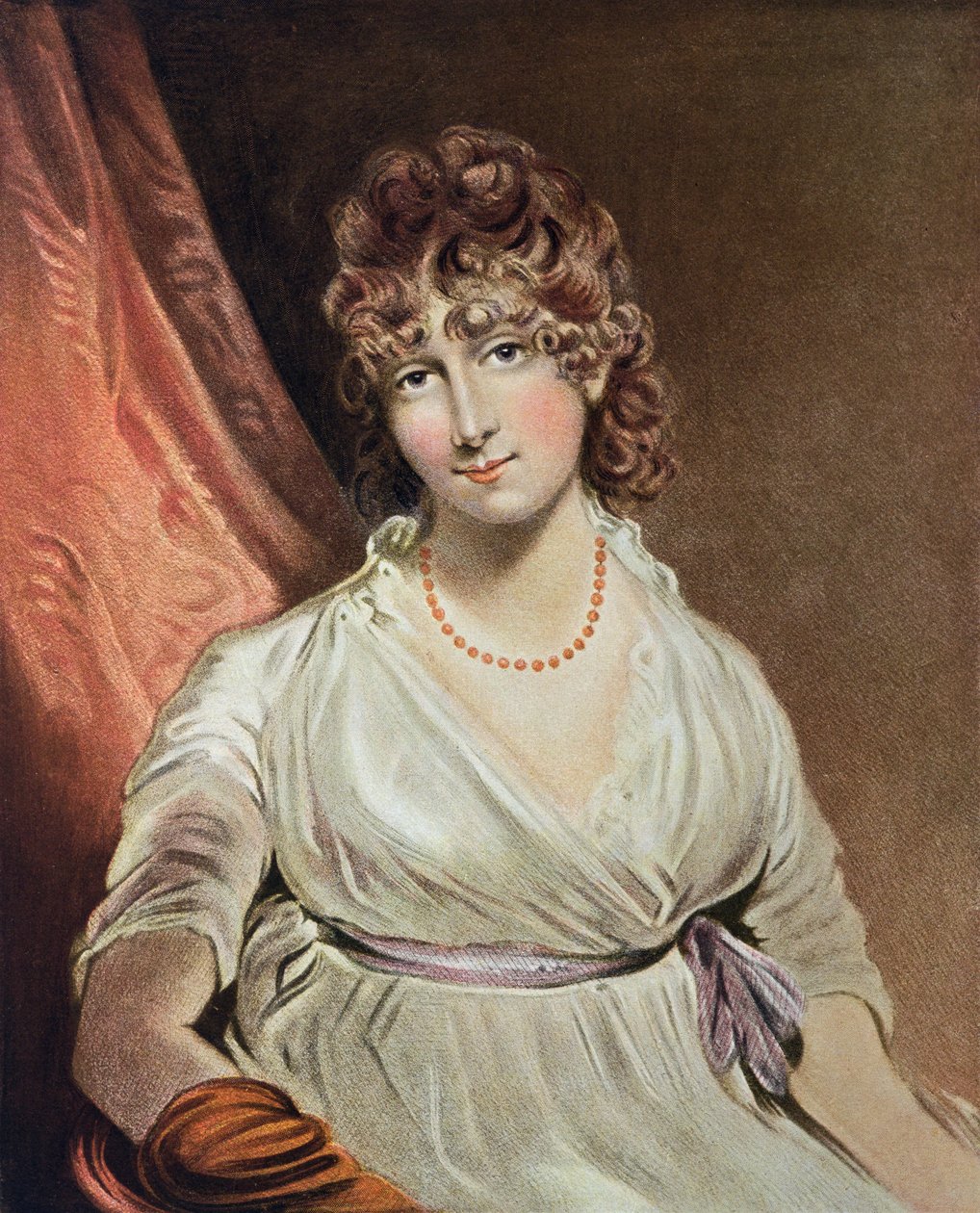 Porträtt av den ärade fru Bouverie graverad av I.R Smith (fl.1800-30) av John Hoppner