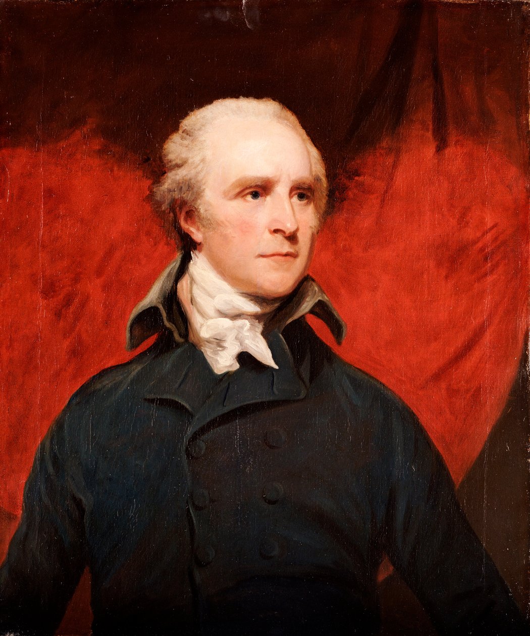 Porträtt av Rt. Hon. Thomas Grenville, M.P., halvlång, i grå rock och vit halsduk av John Hoppner