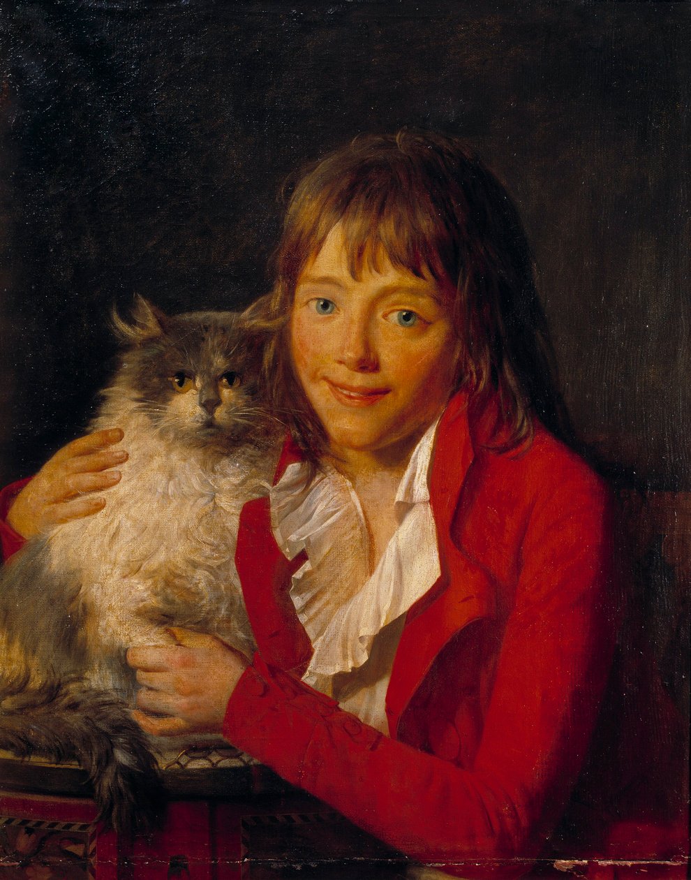 The Child and His Cat Målning av John Hoppner (1758-1810) 1800-talets Paris, Musee d