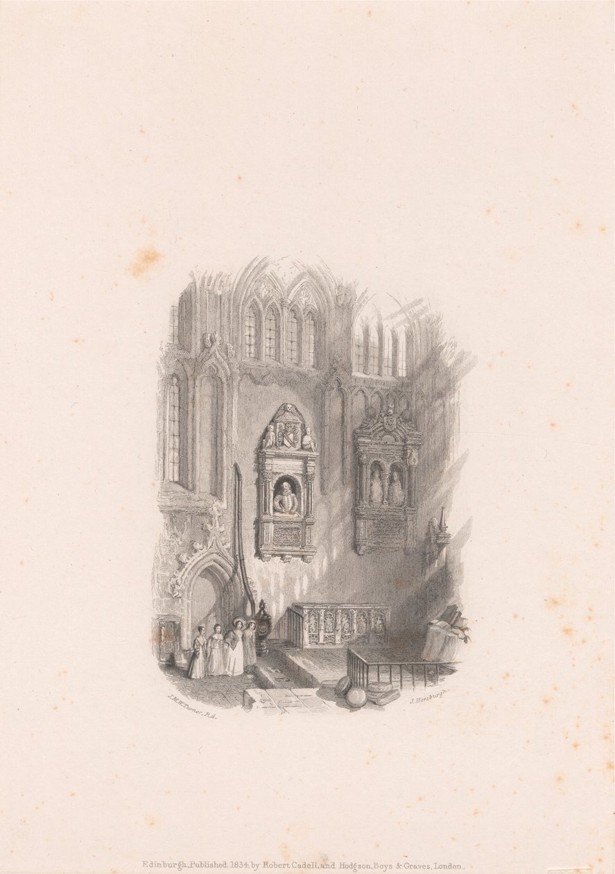 Shakespeares monument vid kyrkan i Stratford upon Avon av John Horsburgh
