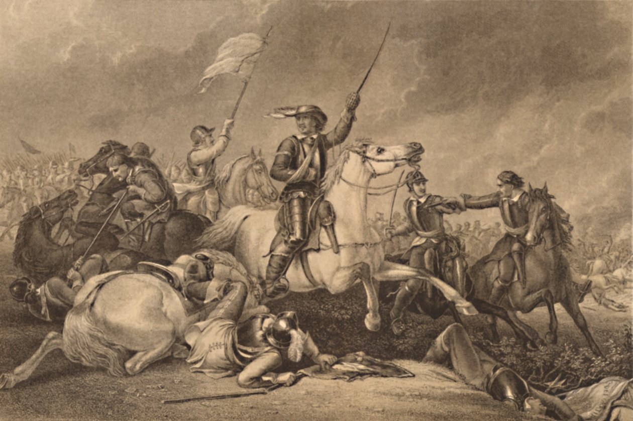 "Cromwell vid slaget vid Marston Moor", 1886 av John J Crew