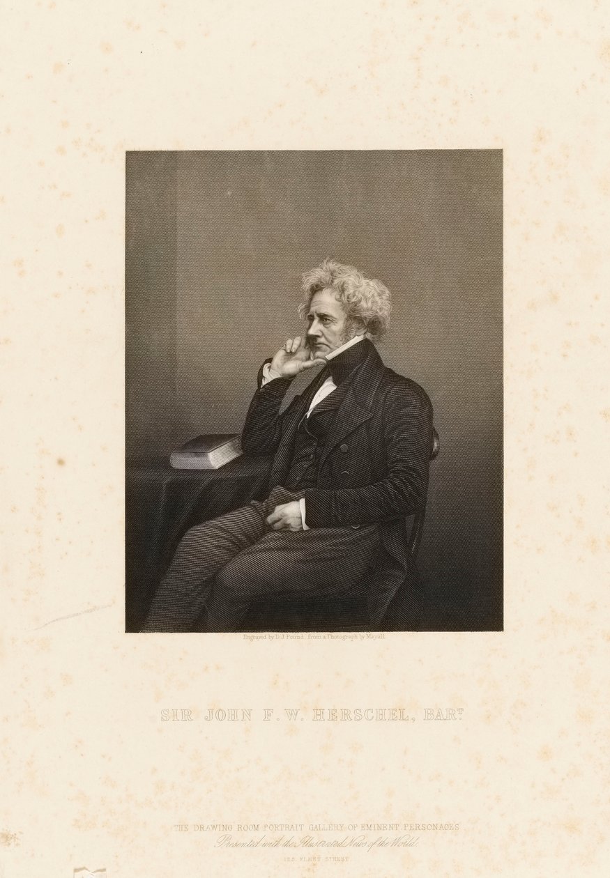 Sir John Frederick William Herschel (1792-1871), ca 1860 (stippelstick) av John Jabez Edwin Paisley (after) Mayall