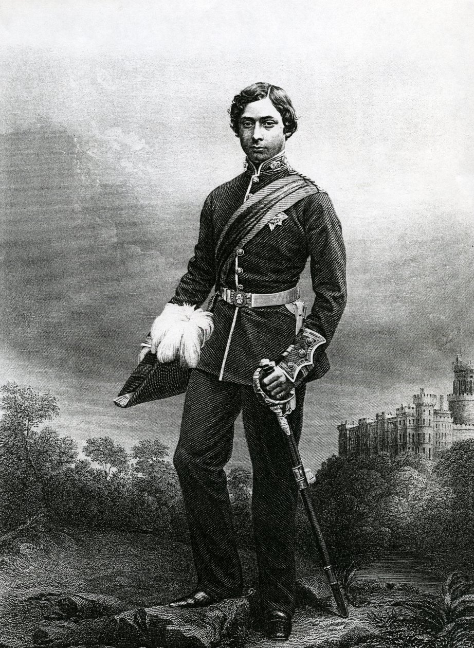 Albert Edward, Prince of Wales, graverad av D.J. Pund från ett fotografi, från 