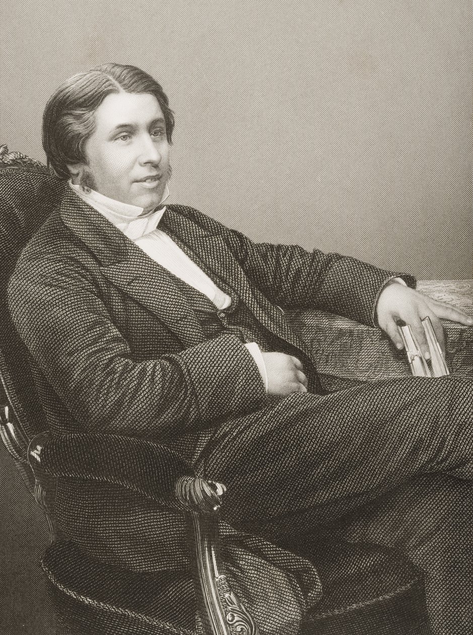 Charles Haddon Spurgeon (1834-92) graverad av D.J. Pund från ett fotografi, från 