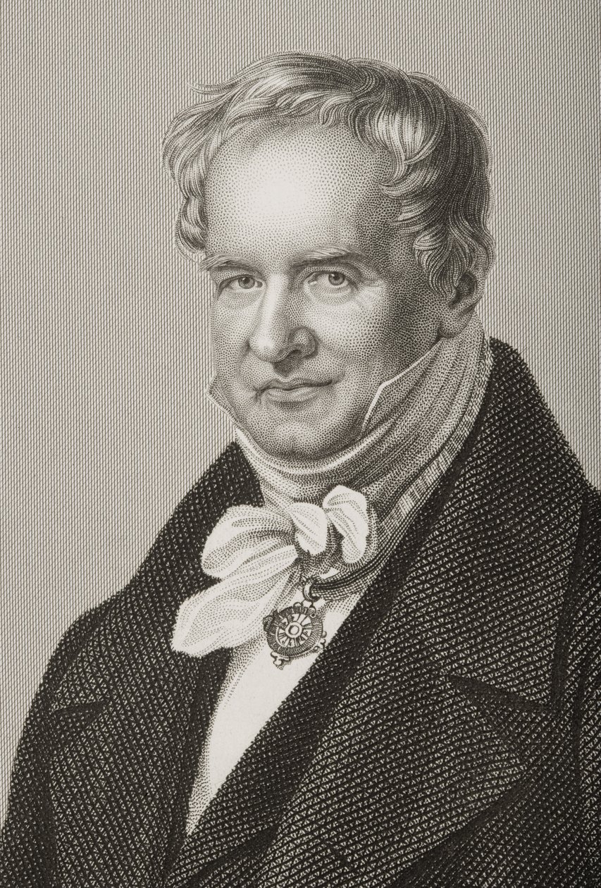 Friedrich Heinrich Alexander Humboldt (1769-1859), baron von Humboldt, graverad av D.J. Pund från ett fotografi, från The Drawing-Room of Eminent Personages, Volym 2, publicerad i London, 1860 (engra av John Jabez Edwin Paisley Mayall