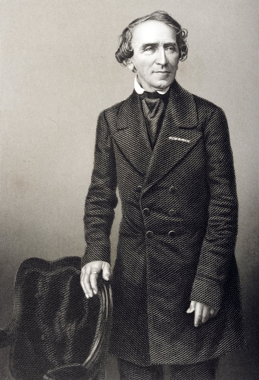 Giacomo Meyerbeer (1791-1864) graverad av D.J. Pund från ett fotografi, från 