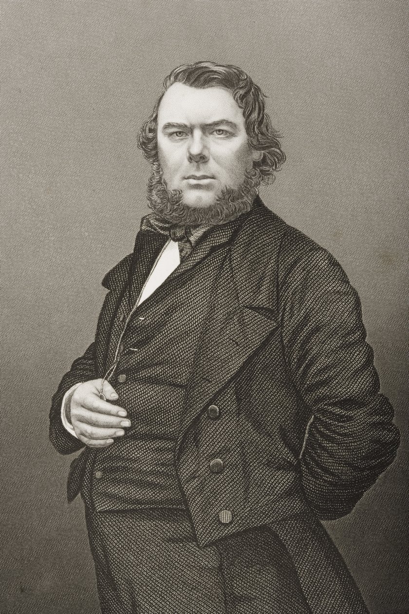 Hugh Stowell Brown (1823-86) graverad av D.J. Pund från ett fotografi, från 