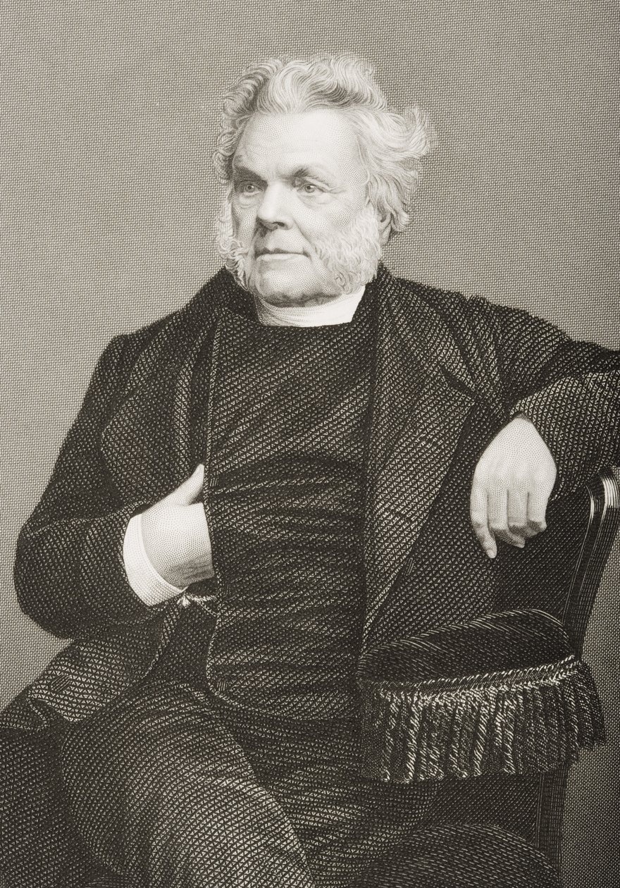 John Angell James (1785-1859) graverad av D.J. Pund från ett fotografi, från 