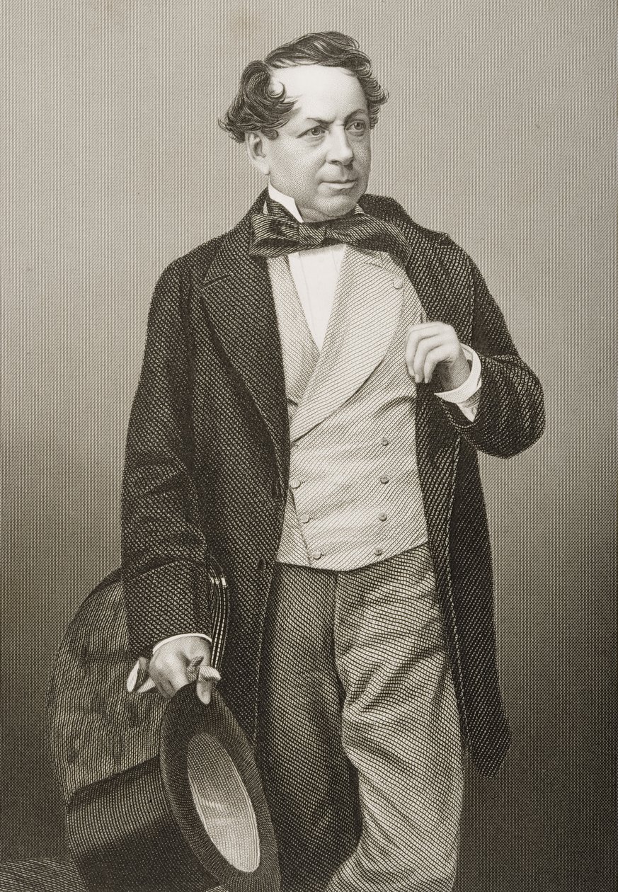 John Baldwin Buckstone (1802-79) graverad av D.J. Pund från ett fotografi, från 