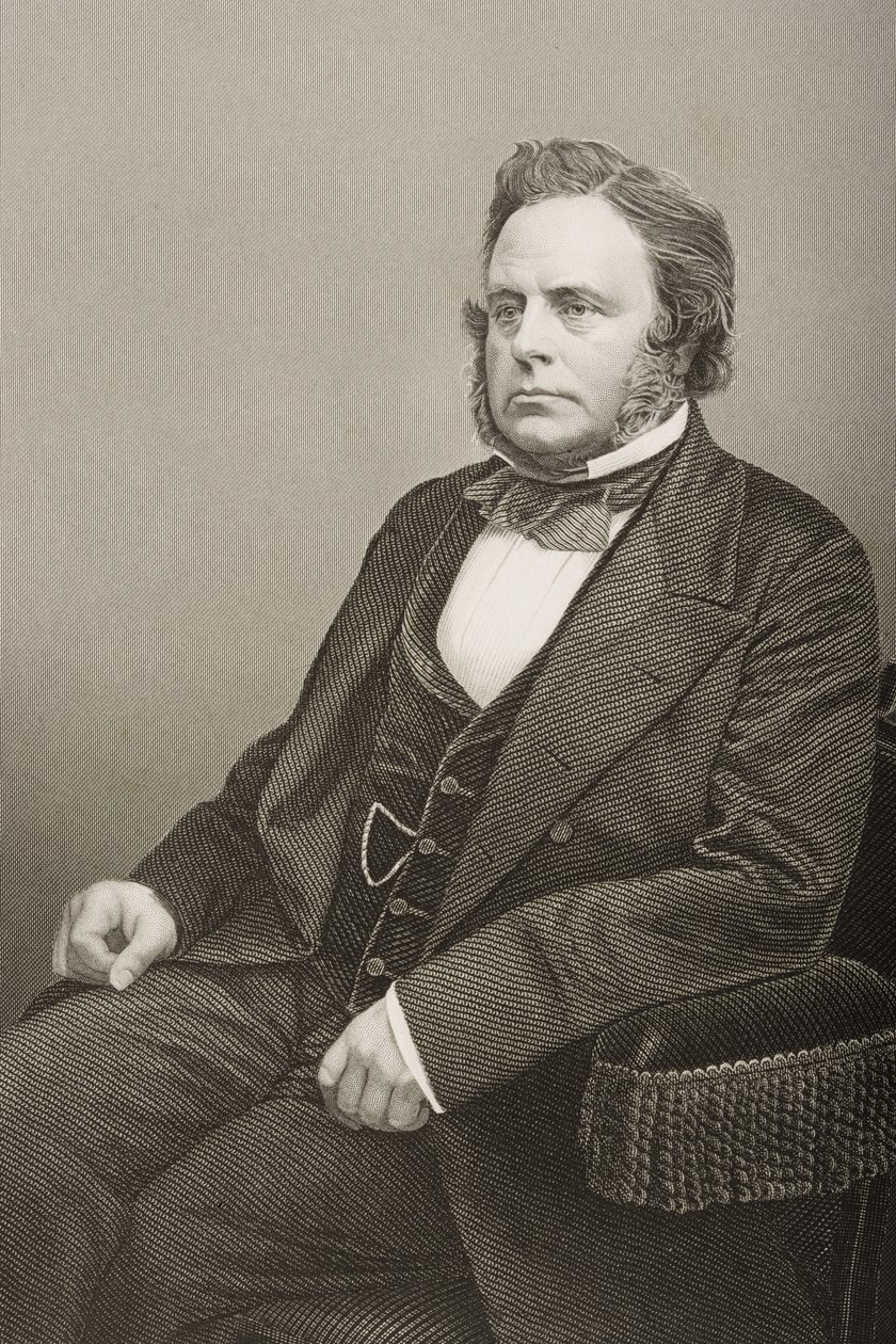 John Bright (1811-89) graverad av D.J. Pund från ett fotografi, från 