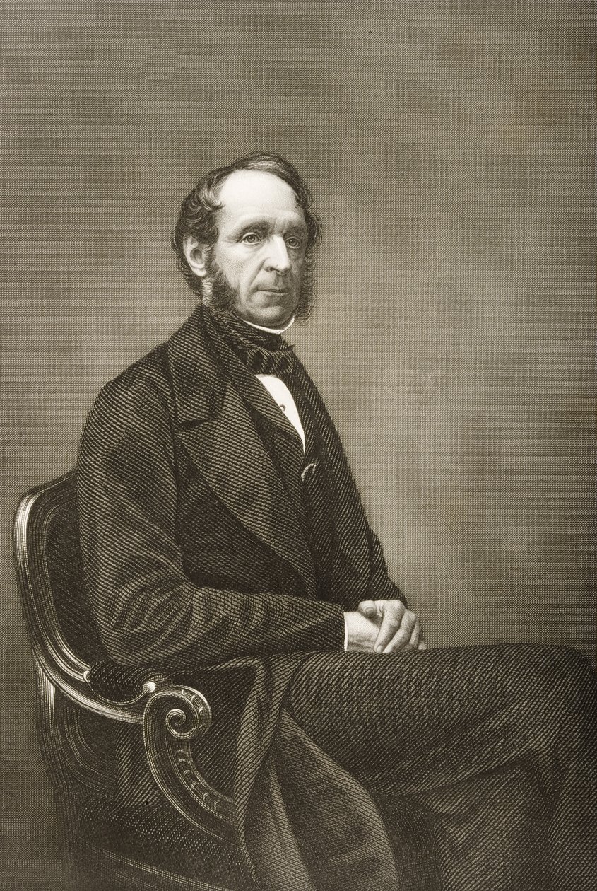 Robert Grosvenor (1801-93) graverad av D.J. Pund från ett fotografi, från 