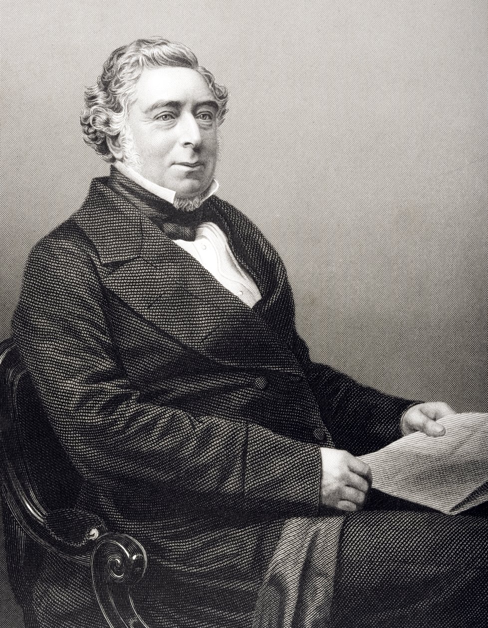 Robert Stephenson (1803-59) graverad av D.J. Pund från ett fotografi, från 