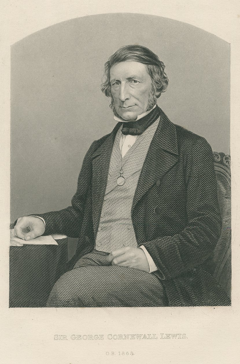Sir George Cornewall Lewis, graverad av D.J. Pund från ett fotografi, från 