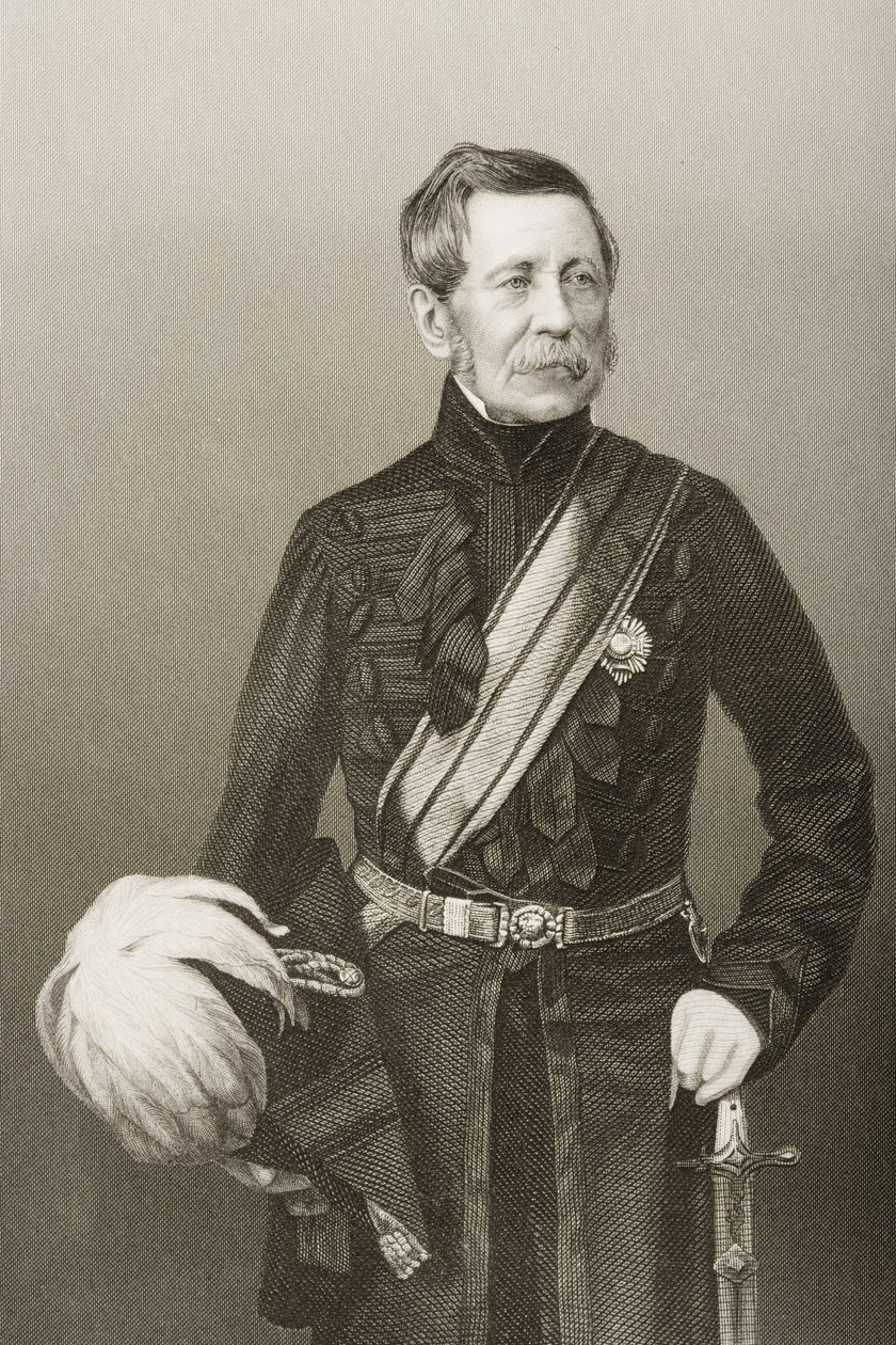 Sir John Fox Burgoyne (1782-1871) graverad av D.J. Pound efter ett fotografi, från "The Drawing-Room of Eminent Personages, Volume 2", utgiven i London 1860. av John Jabez Edwin Paisley Mayall