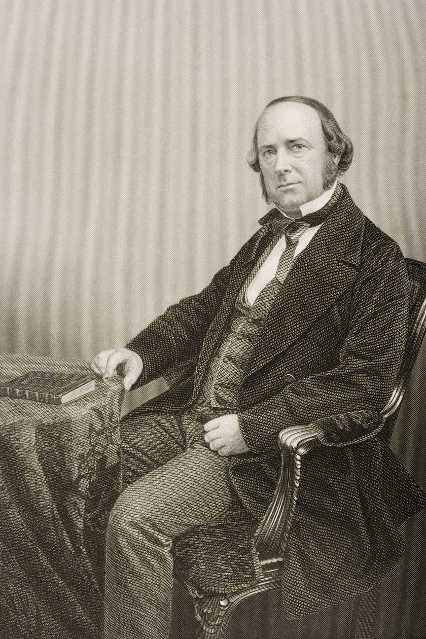 Thomas Wright (1810-77) graverad av D.J. Pund från ett fotografi, från 