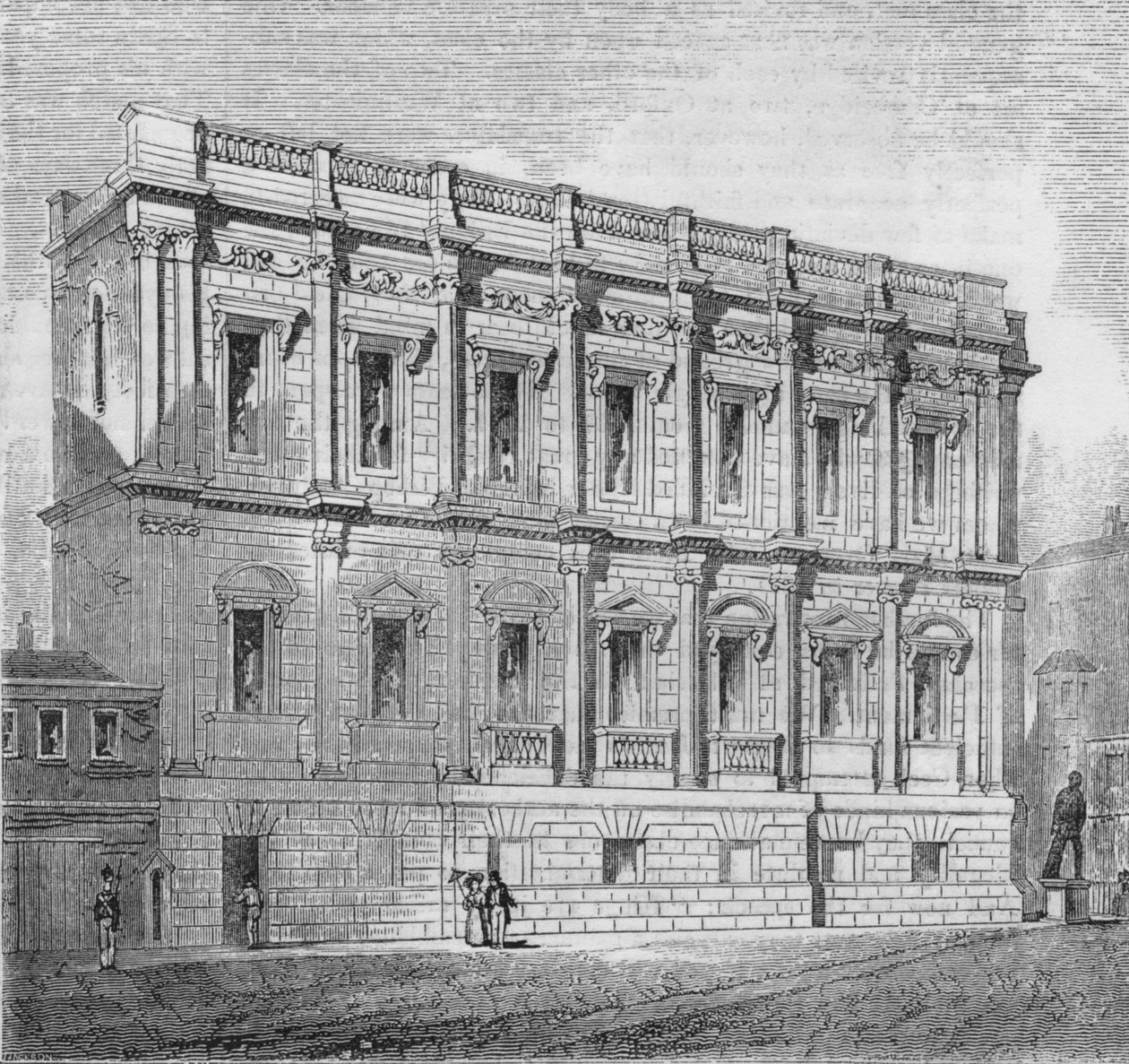 Östra framsidan av bankettrummet, Whitehall, 1835, 1845 av John Jackson