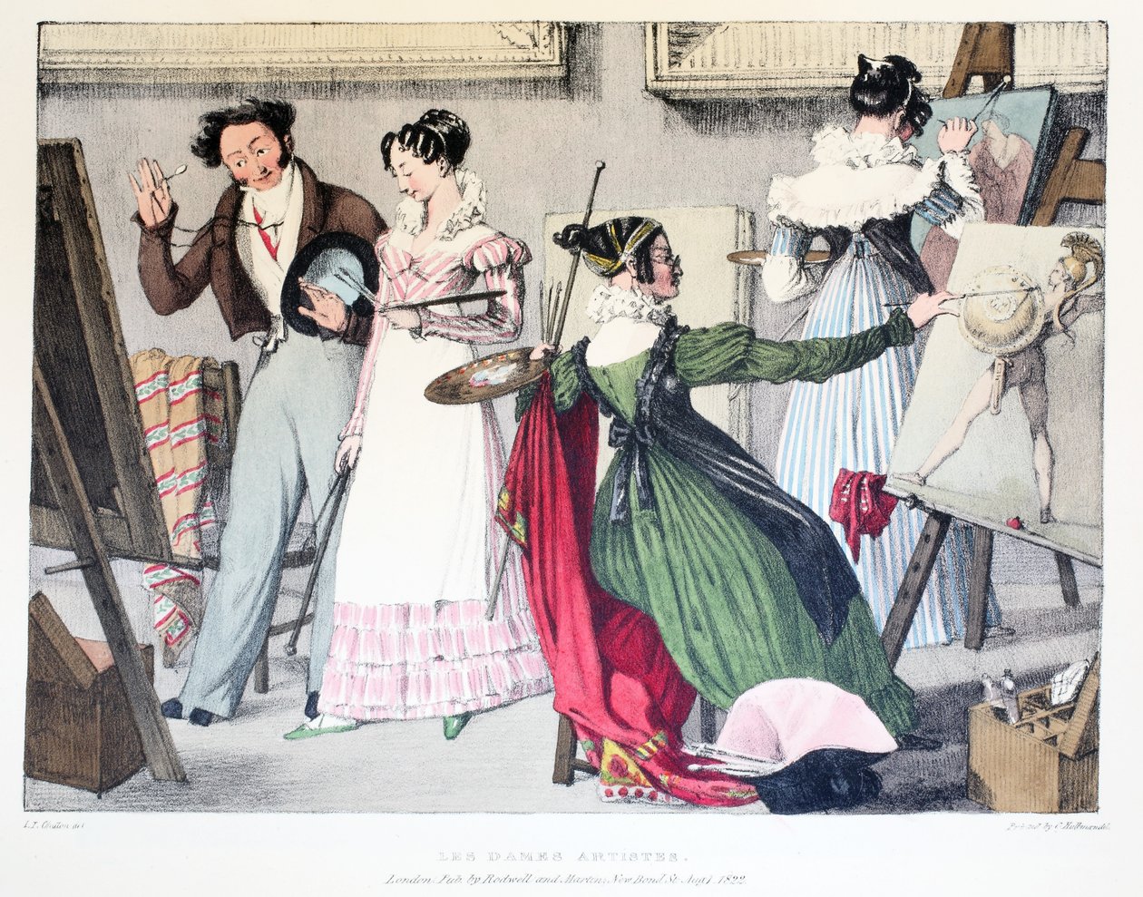 Les Dames Artistes, utgiven av Rodwell och Martin, 1820 av John James Chalon