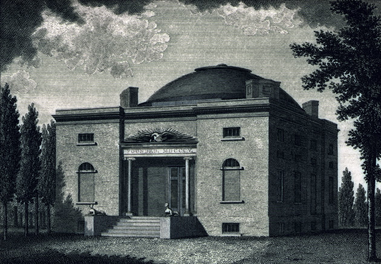 Pennsylvania Academy of Fine Arts, graverad av Benjamin Tanner (1775-1848), ca 1820 av John James after Barralet
