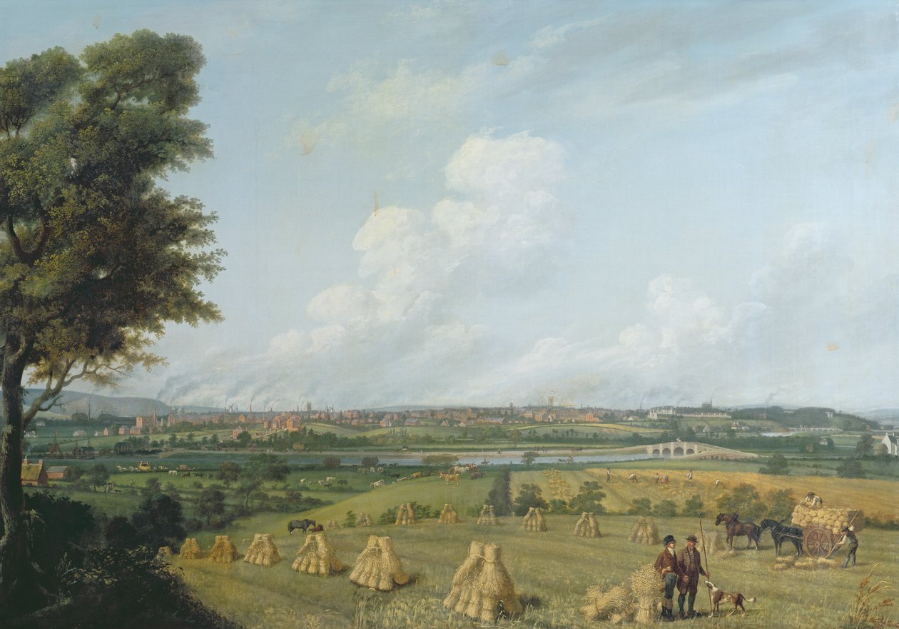 Utsikt över Preston från Penwortham Hill, c.1821 av John Jenkinson
