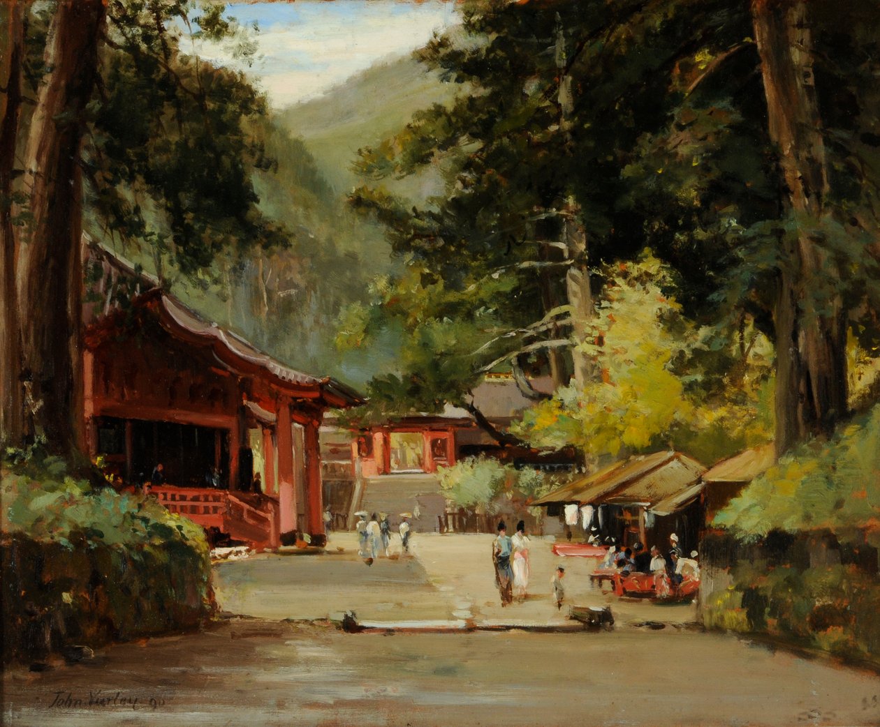 Ingång till Jyemitens mausoleum, Nikko, Japan av John Jnr. Varley