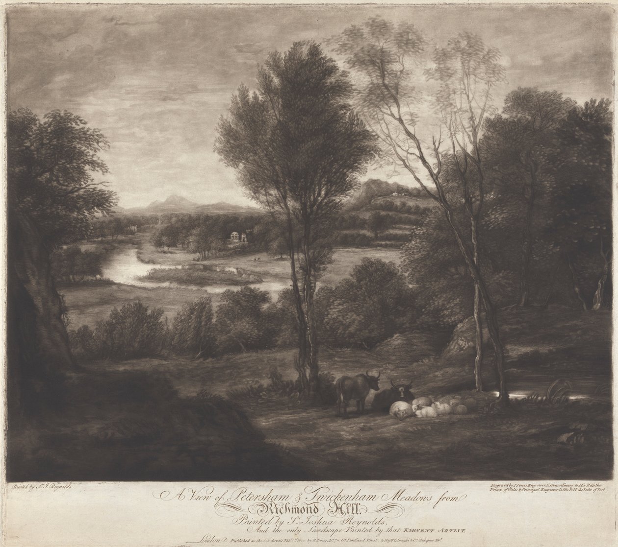 Utsikt över Petersham & Twickenham Meadows från Richmond Hill av John Jones