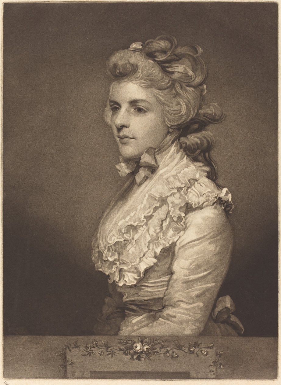 Fröken Kemble i vit klänning av John Jones after Sir Joshua Reynolds