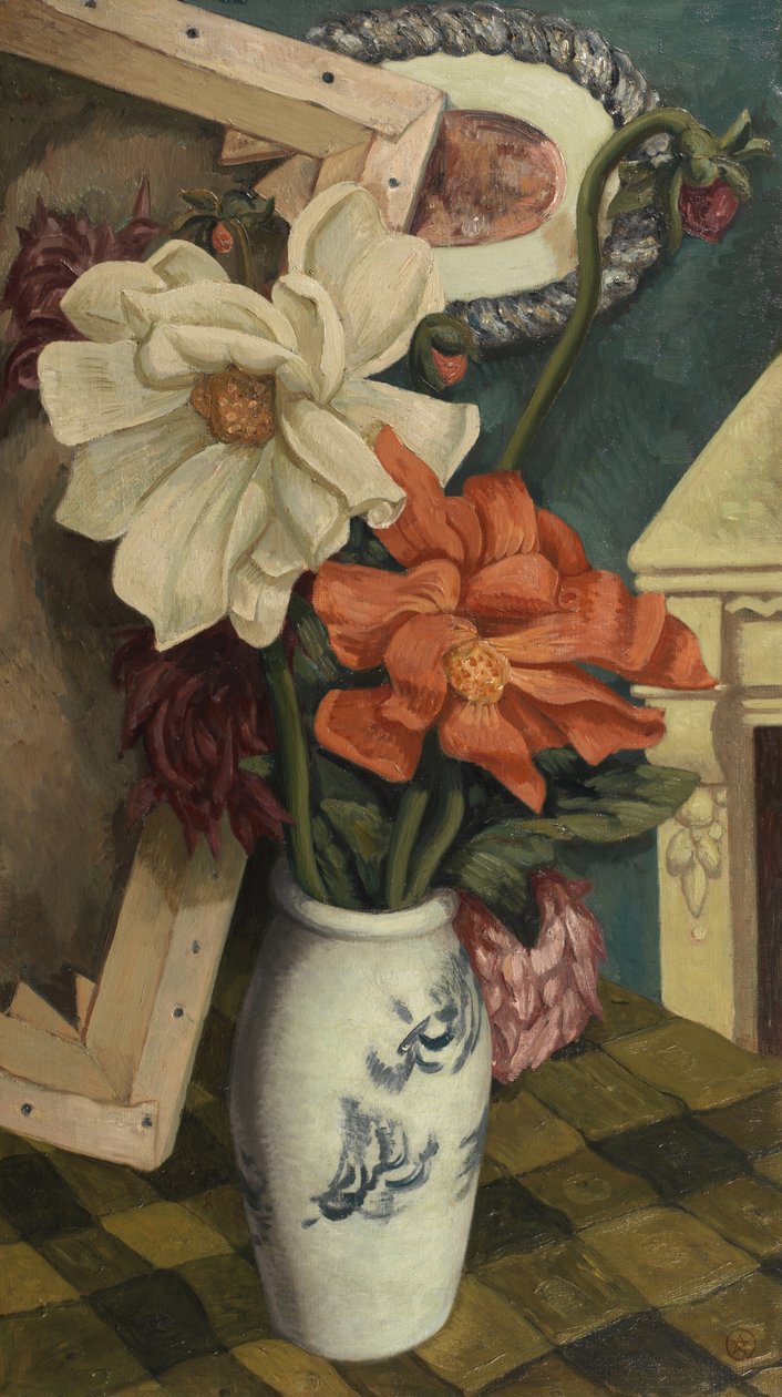 Stilleben med Dahlior av John Joseph Wardell Power