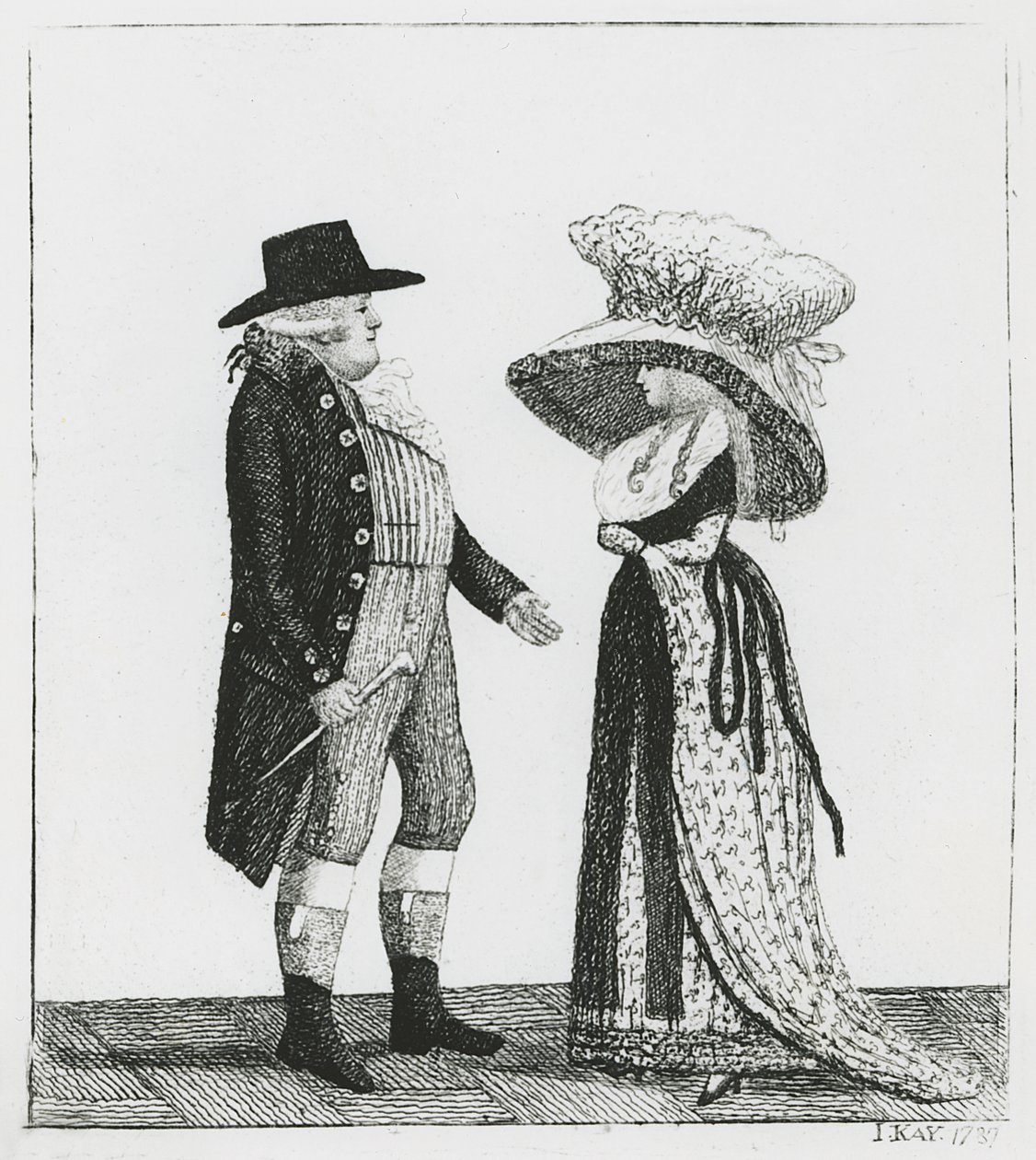 Kapten Dalrymple och Penelope Macdonald, 1787 av John Kay
