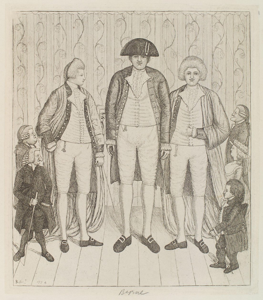 Charles Byrne; James Burnett, Lord Monboddo; William Richardson; John Bell; Baillie Kyd av John Kay av John Kay