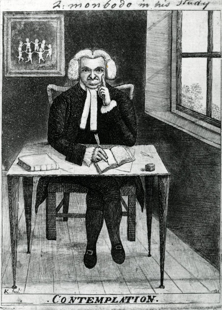 Kontemplation - Lord Monboddo i hans studie, 1784 av John Kay