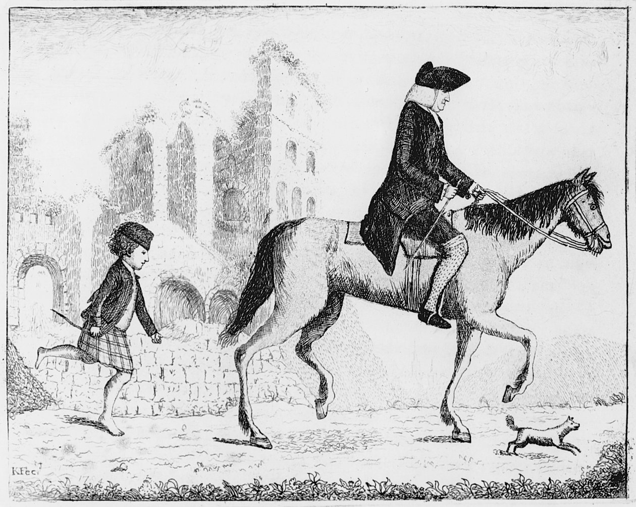 Francis Garden, Lord Gardenstone med sin hund Smash och en Highland boy, 1784 av John Kay