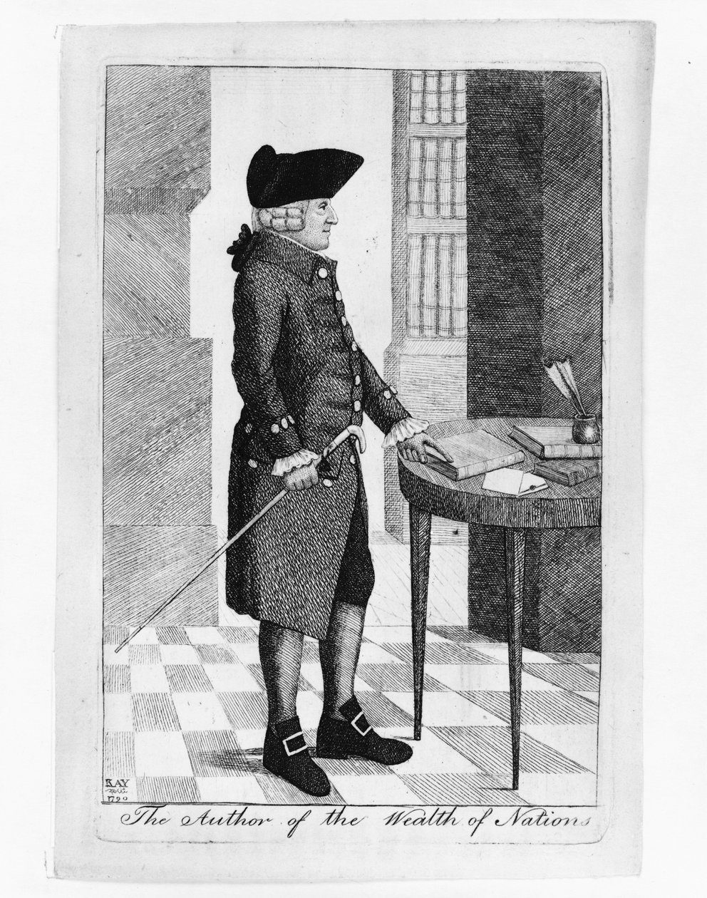Porträtt av Adam Smith 1723-1790 Författaren till The Wealth of nations, 1790 av John Kay