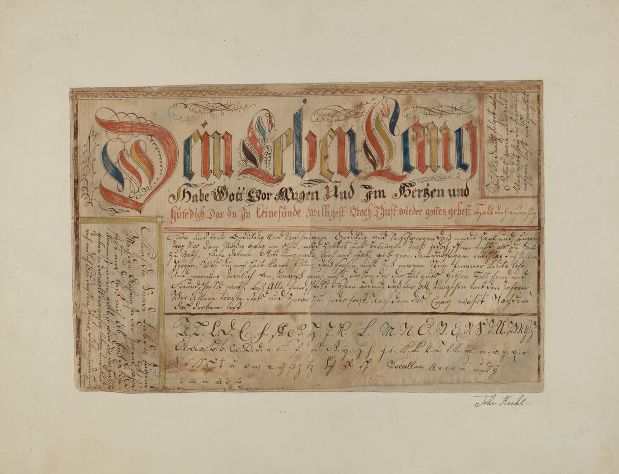 Fractur Illuminated Writing, c. 1937. av John Koehl