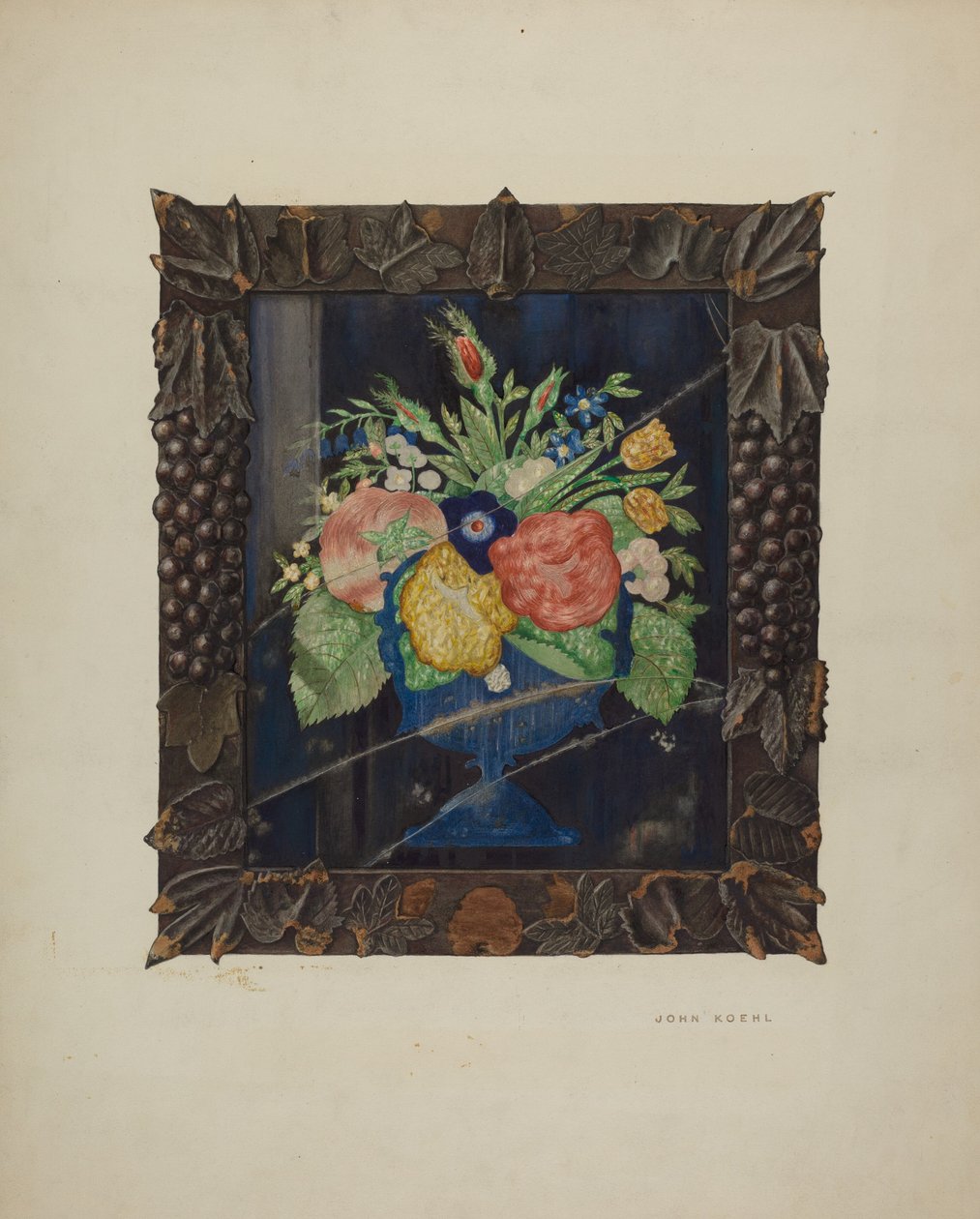 Plåtfolie Stilleben och ram, ca. 1941. av John Koehl