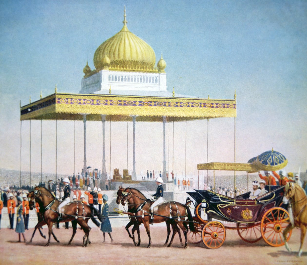 Kung George V på Delhi Durbar av John L. (after) Pemberton