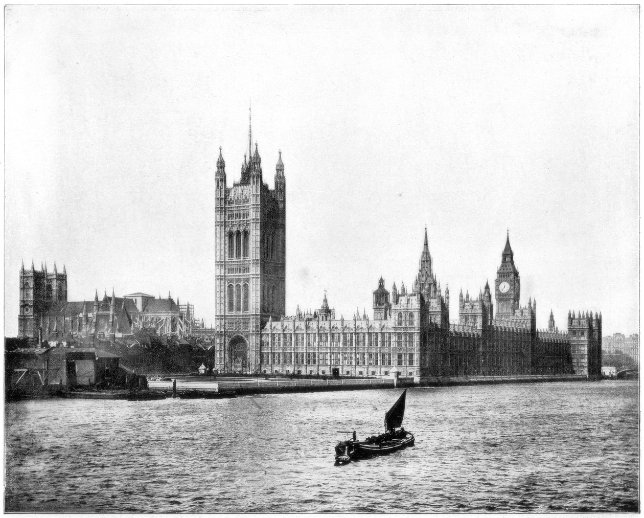 Houses of Parliament, London, sent 1800-tal. av John L. Stoddard